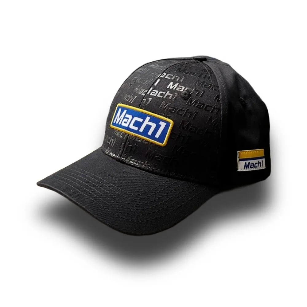 Schwarze Mach1 Cap mit aufgesticktem Mach1-Logo