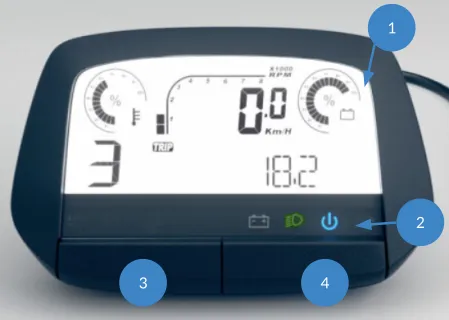 Detailansicht Multifunktionsdisplay (Option): Abbildung