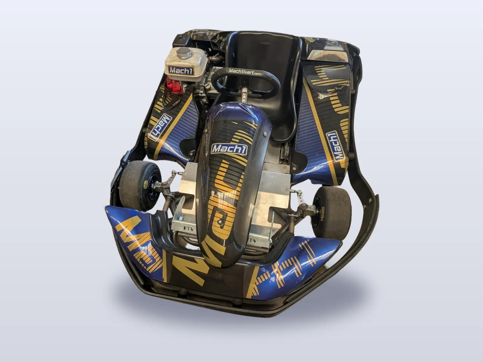 Mach1 Talos Verleihkart von vorn mit blau-goldenem Dekor