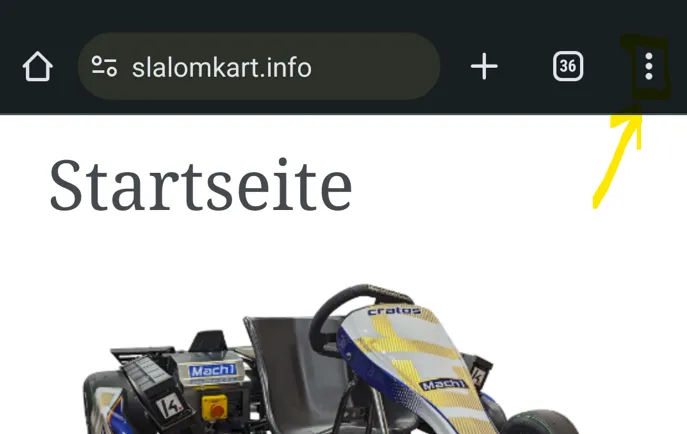 Android (Chrome Browser): Abbildung