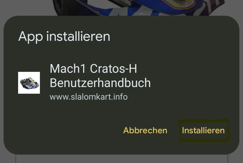 Android (Chrome Browser): Abbildung