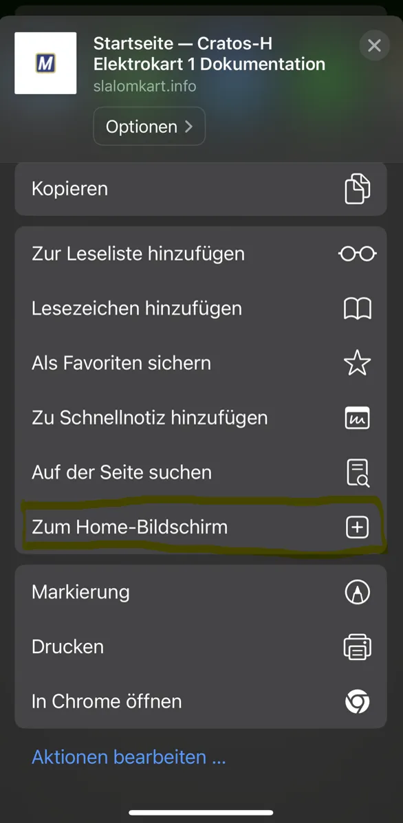 iPhone (Safari und Chrome Browser): Abbildung